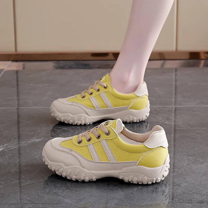 Flat Heel German Training Shoes Women's Lace-up Casual Sneakers Joker