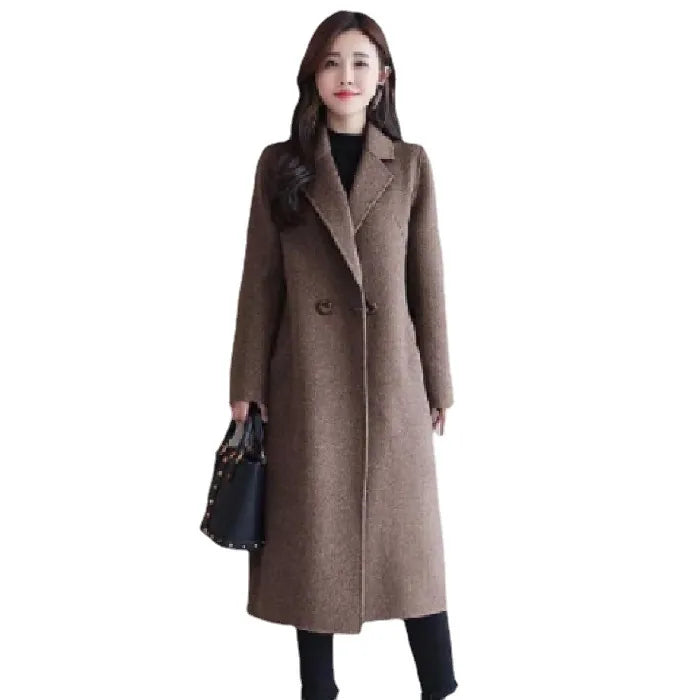 Woolen Coat Women's Spring and Autumn Mid-length Fashionable Korean Style Loose Coat