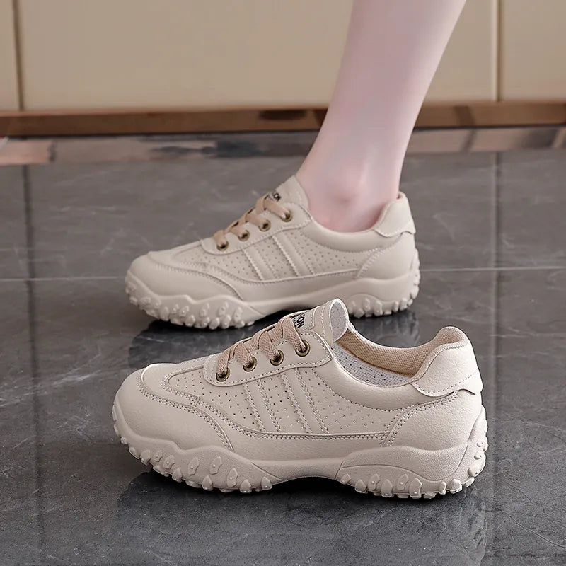 Flat Heel German Training Shoes Women's Lace-up Casual Sneakers Joker