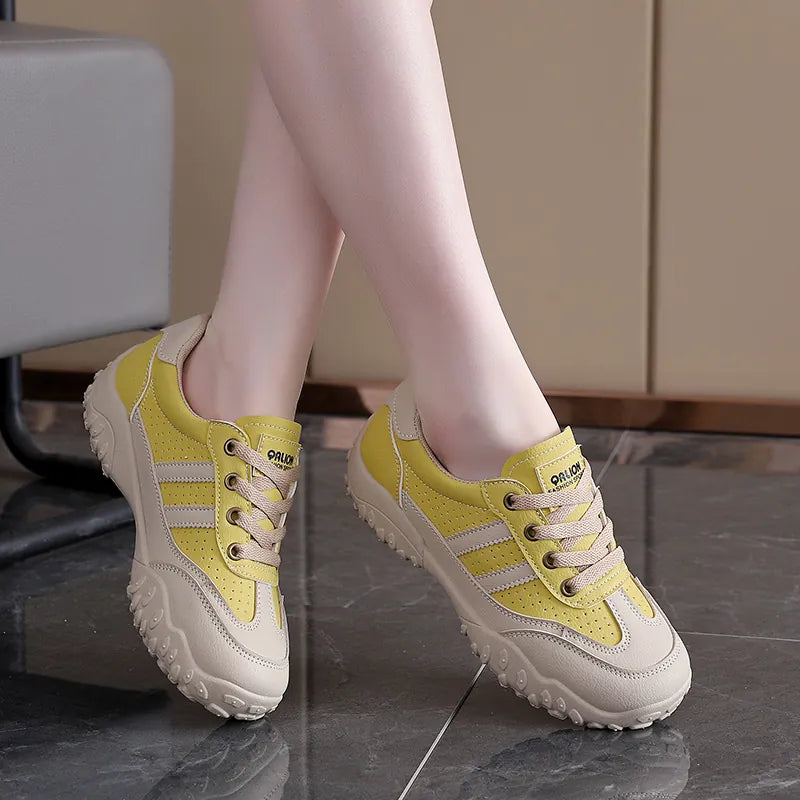 Flat Heel German Training Shoes Women's Lace-up Casual Sneakers Joker