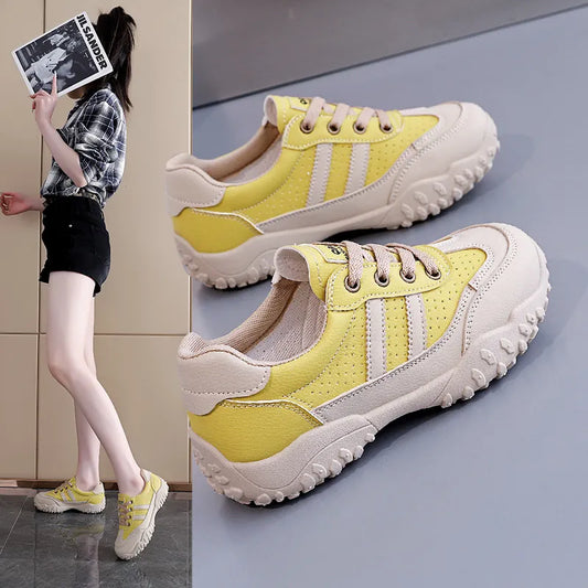 Flat Heel German Training Shoes Women's Lace-up Casual Sneakers Joker