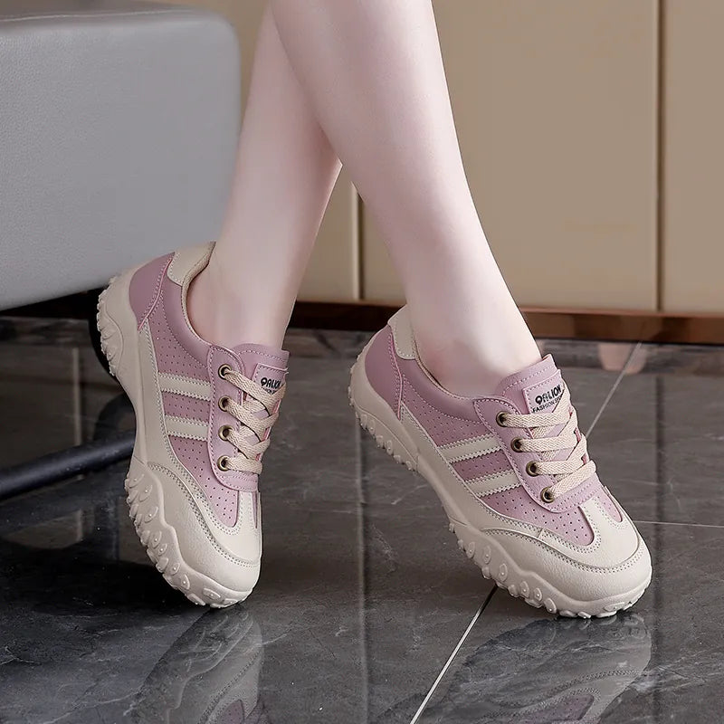 Flat Heel German Training Shoes Women's Lace-up Casual Sneakers Joker