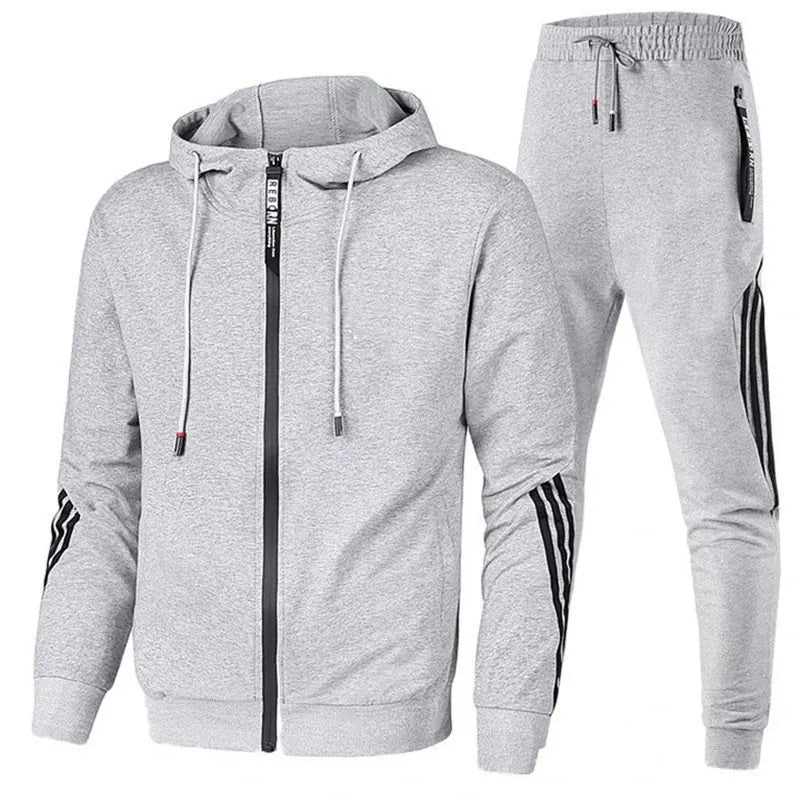 Men's Casual Sports Suits, Men's Jackets, Men's Korean Style Trendy and Handsome Matching Set 