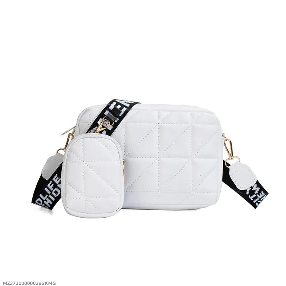 Girl's White PU Leather Crossbody Bag