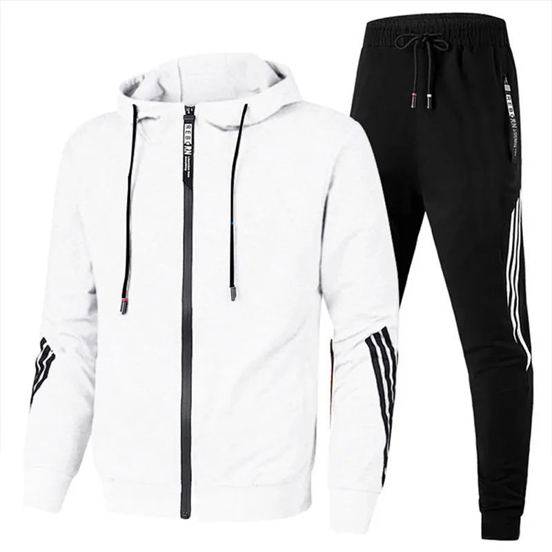 Men's Casual Sports Suits, Men's Jackets, Men's Korean Style Trendy and Handsome Matching Set 