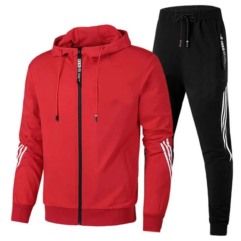 Men's Casual Sports Suits, Men's Jackets, Men's Korean Style Trendy and Handsome Matching Set 